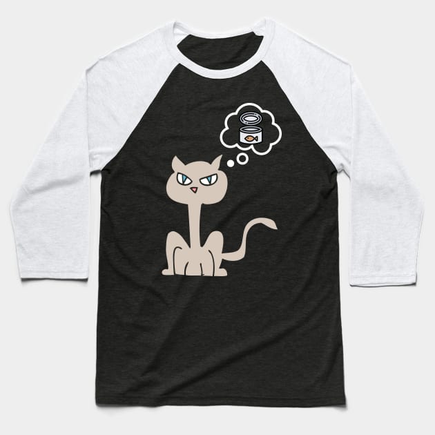 Hungry cat wants tuna Baseball T-Shirt by MikeNotis